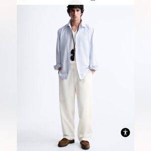 ZARA COTTON POPLIN PANTS